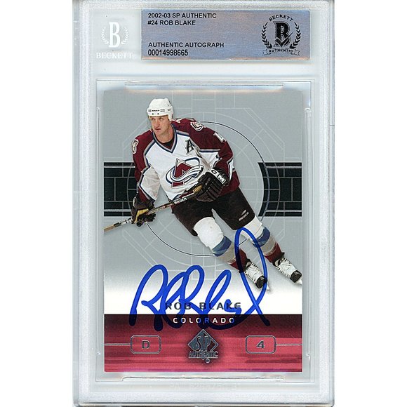 Rob Blake Signed 2002-03 SP Authentic Hockey Card Beckett Avalanche Autograph - Picture 1 of 4